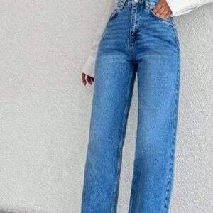 Women's Tall Straight Leg 100% Cotton Denim Jeans – Royal Blue – Size Tall – New
